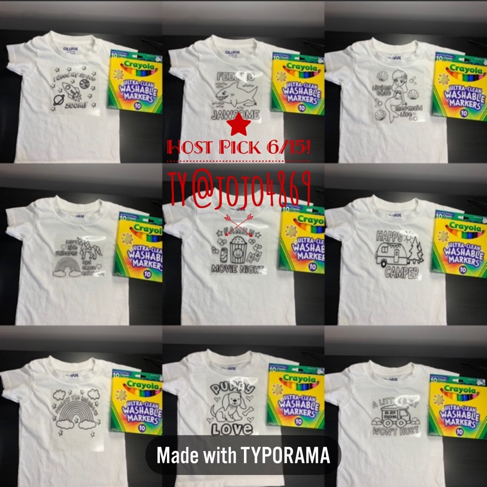 Kid’s Coloring Shirt with Markers - Multiple Designs Available! - Picture 3 of 16